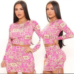 NWT Pink Skirt Set for Women / Spring Outfits / March Fashion Looks